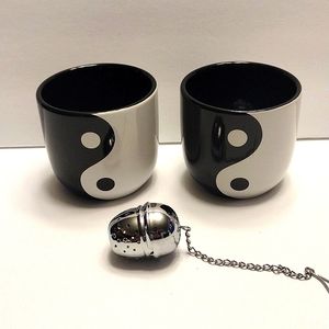 Avon Ying / Yang Tea Cups / Saki / Espresso Cups with Infuser  *BRAND NEW*